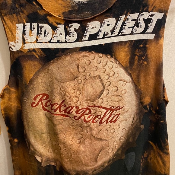 Custom Bleach Distress Judas Priest Rocka Rolla T - Picture 5 of 8